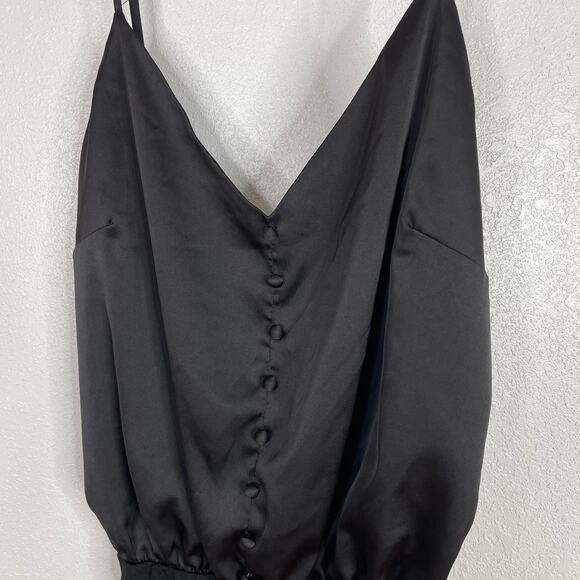 Lulus That Song Black Satin Bodysuit XS - Picture 3 of 6